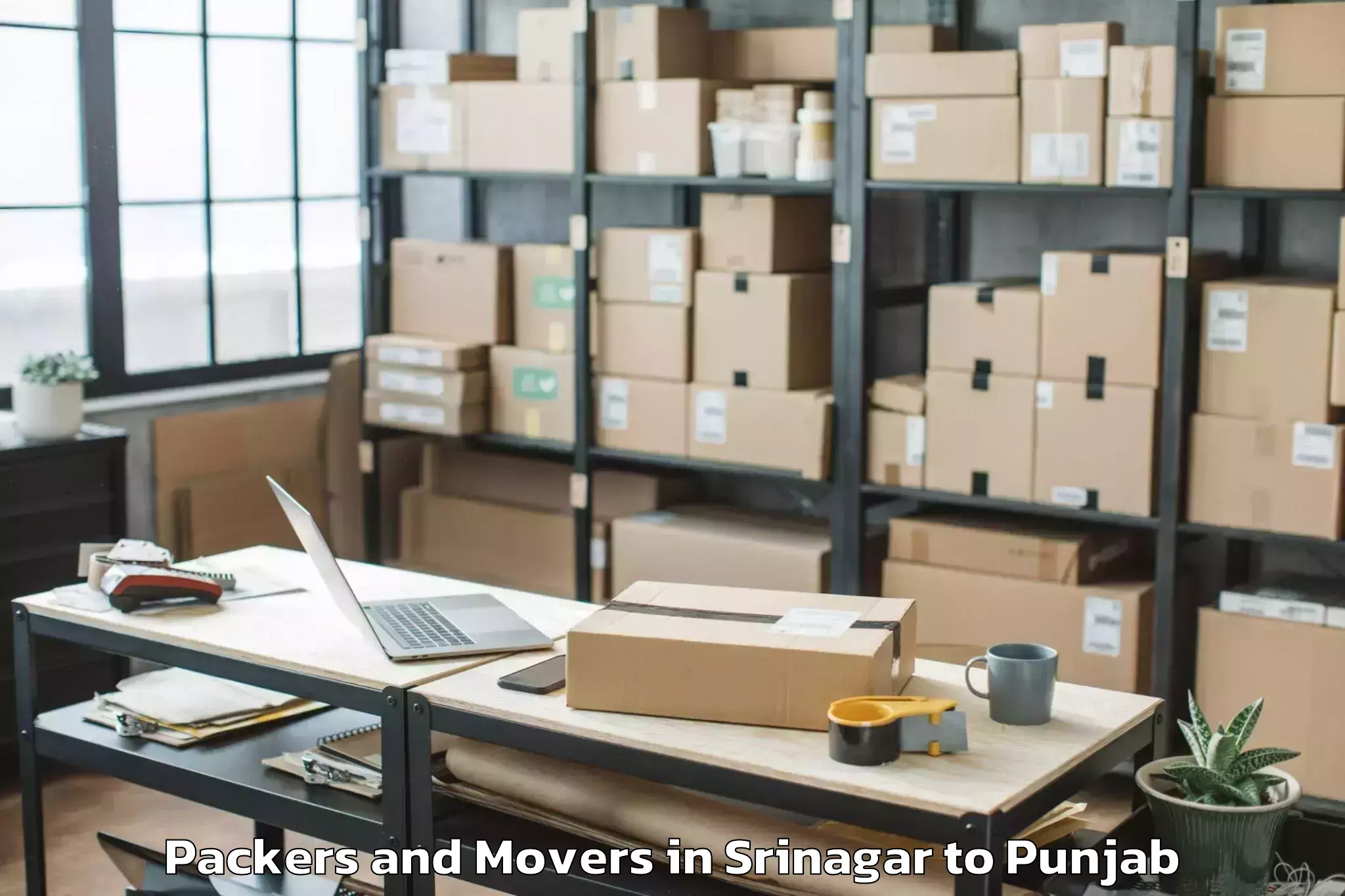 Srinagar to Adampur Jalandhar Packers And Movers Booking